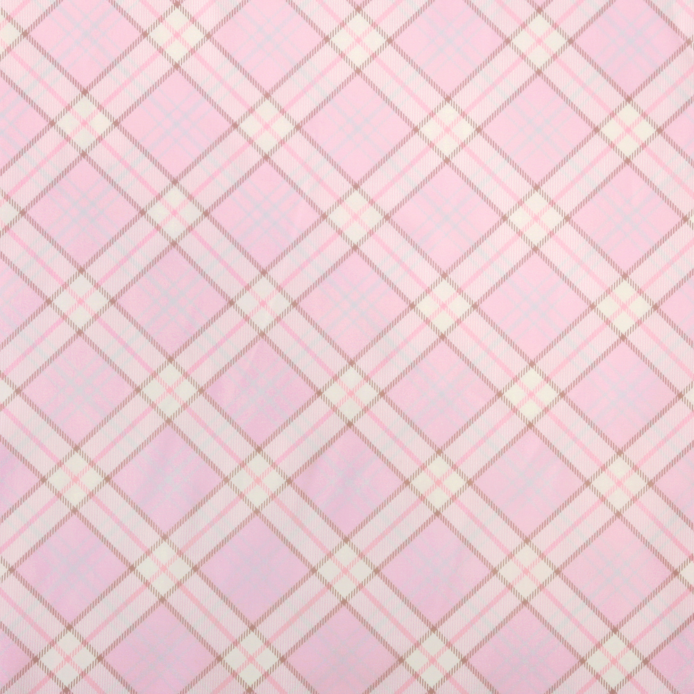 F69- Pink, Khaki plaid woven printed 4.0 fabric